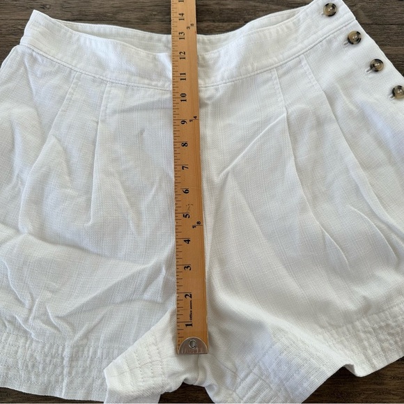 Club Monaco size 6 Lettee White Side Button High Rise Shorts Nautical Preppy - Picture 5 of 5